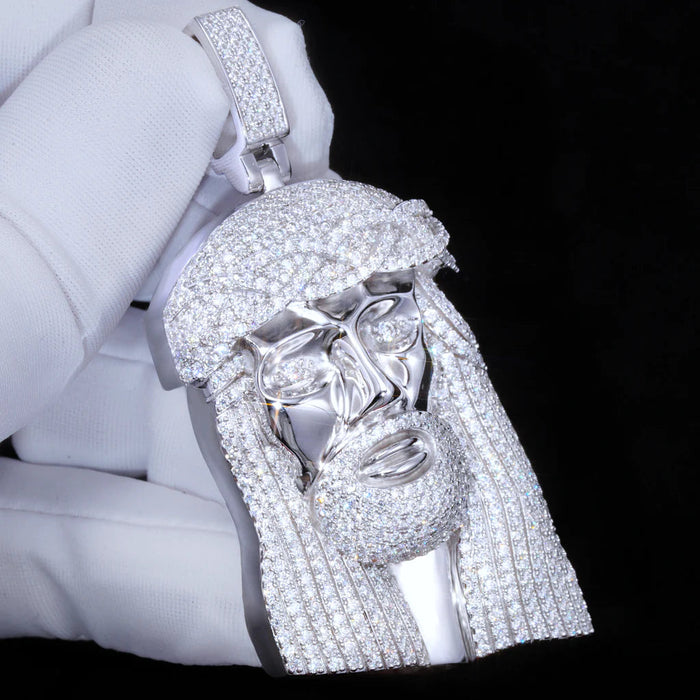 Christmas Gift Gift For Men Women Necklace Silver Moissanite Jesus In White Gold