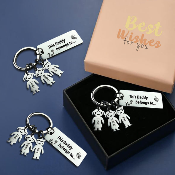 Christmas Gift Customized Family Kids Charm Keychain