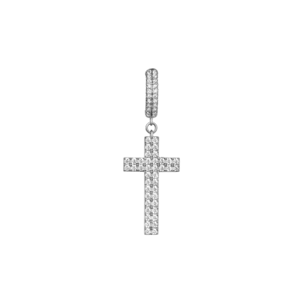 Father's Day Gift Cross Earring (with Two-Row Gems)-Engravingift