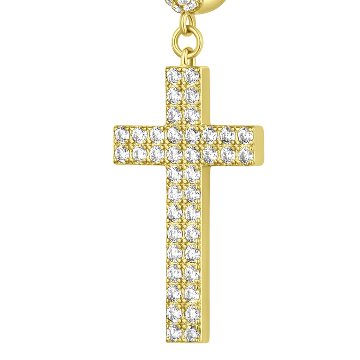 Father's Day Gift Cross Earring (with Two-Row Gems)-Engravingift