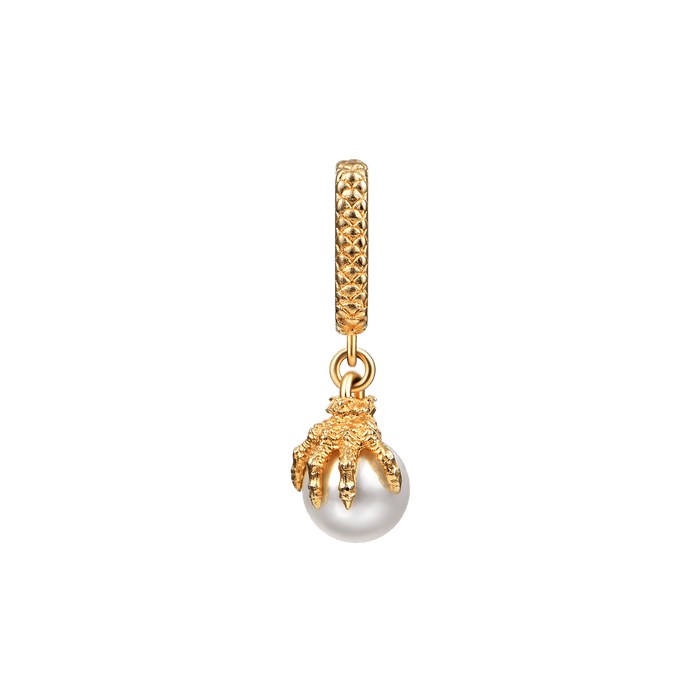 Father's Day Gift WONG Dragon Claw Pearl Dangly Earrings-Engravingift
