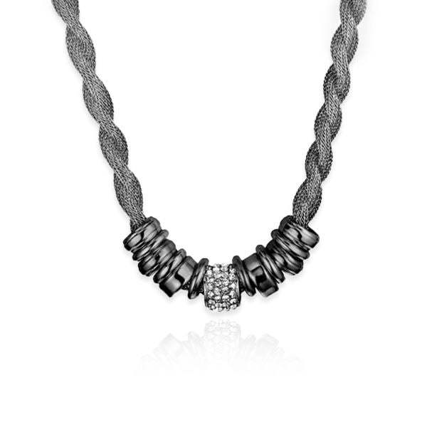 Mother's Day Gift Entwined Black Metal Necklace-Engravingift