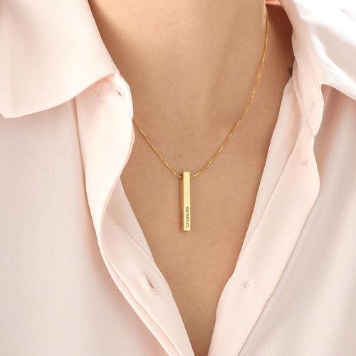 Christmas Gift Personalized Engraved 3D Bar Necklace