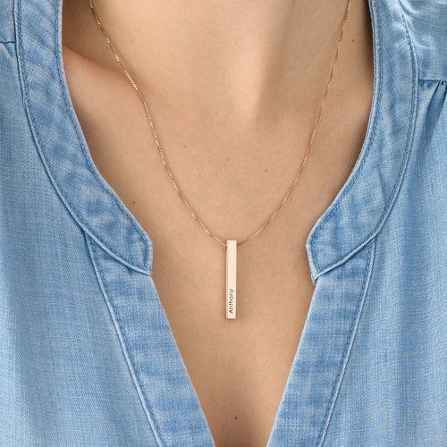 Christmas Gift Personalized Engraved 3D Bar Necklace