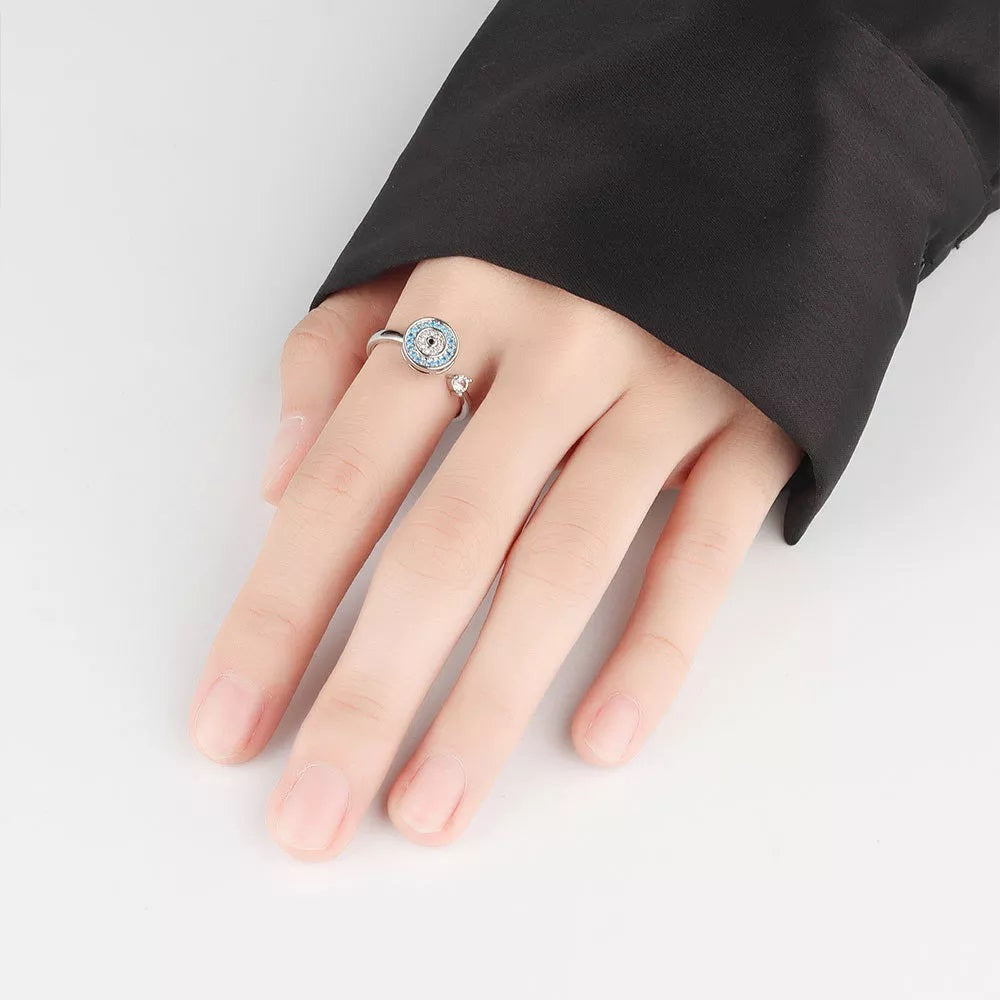 Mother's Day Gift Evil Eye Spinning Fidget Ring-Engravingift