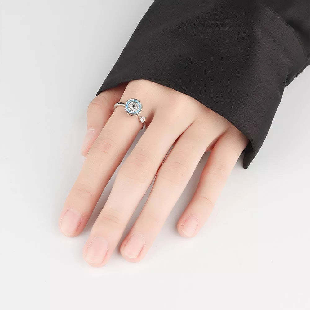 Mother's Day Gift Evil Eye Spinning Fidget Ring-Engravingift