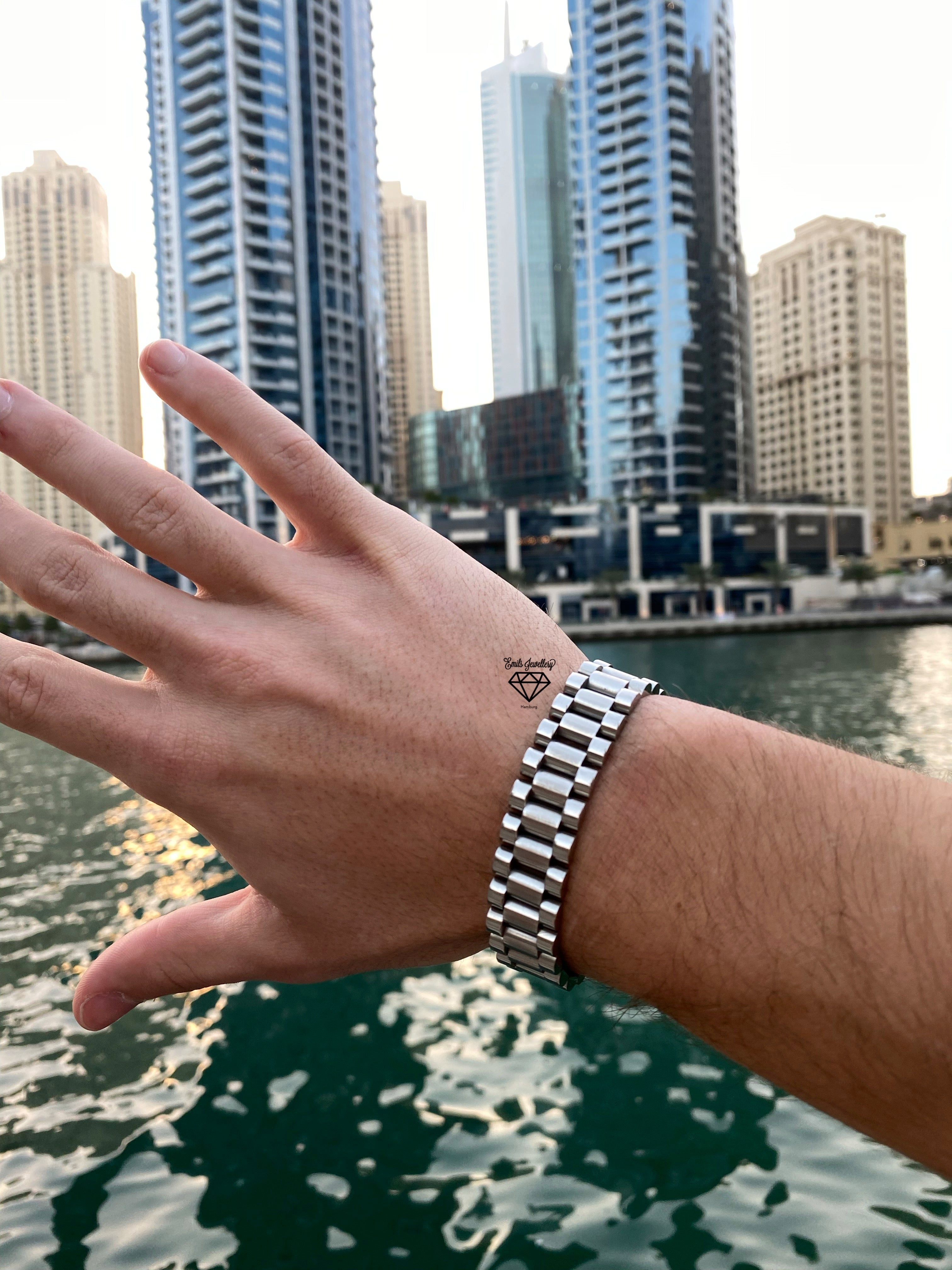 Father's Day Gift President bracelet steel watch band chain bracelet-Engravingift