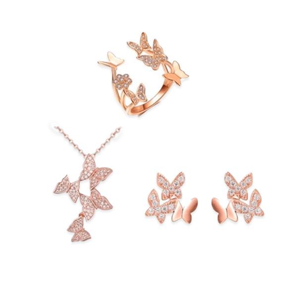 Mother's Day Gift Rose Gold Butterfly Bundle-Engravingift