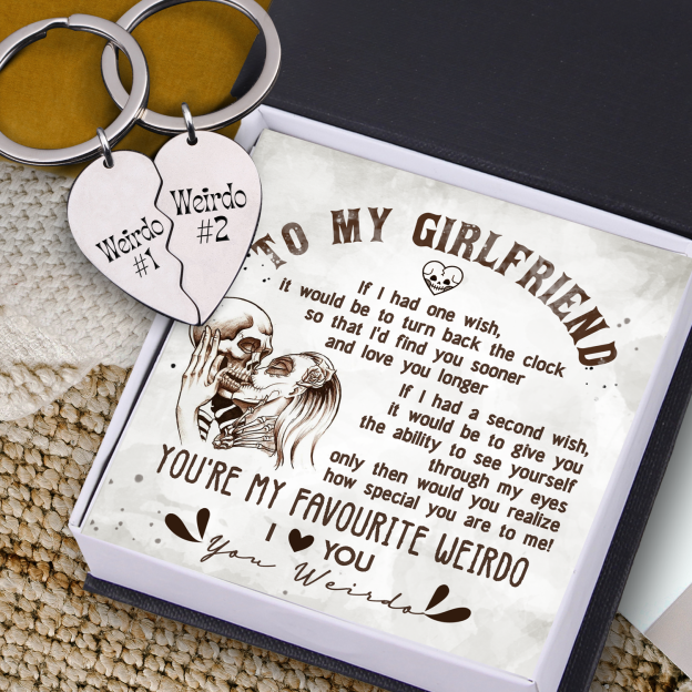 Mother's Day Gift Heart Puzzle Keychain - Skull - To My Girlfriend - How Special You Are To Me-Engravingift