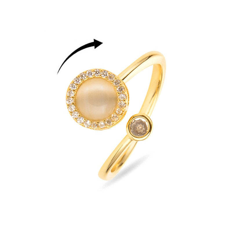 Mother'sDay Gift The Moonstone Rotatable Ring-Engravingift