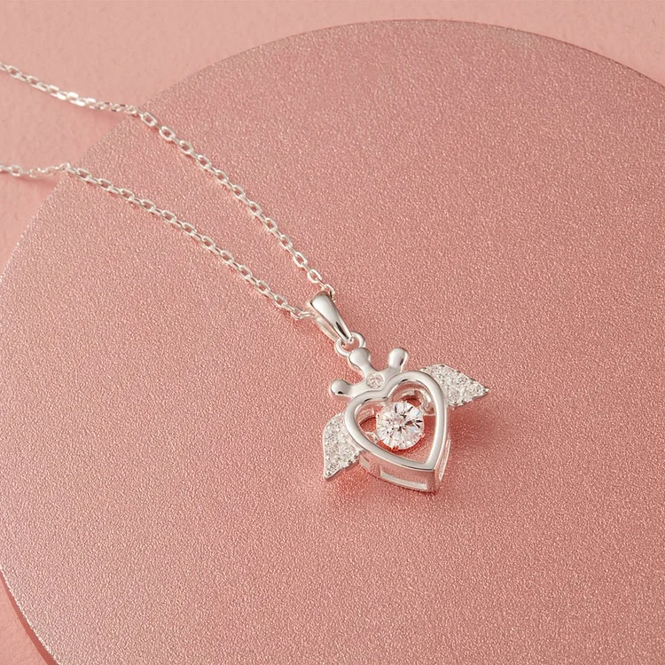 For My Badass Queen Crown Heart Sparkling Dance Necklace