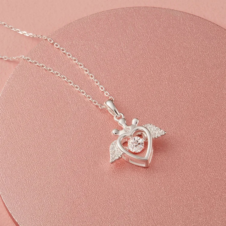 For My Badass Queen Crown Heart Sparkling Dance Necklace