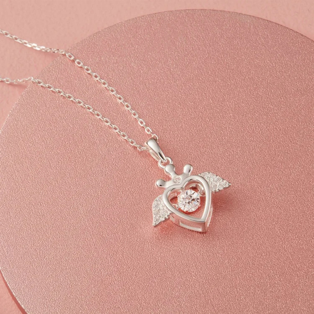 For My Badass Queen Crown Heart Sparkling Dance Necklace