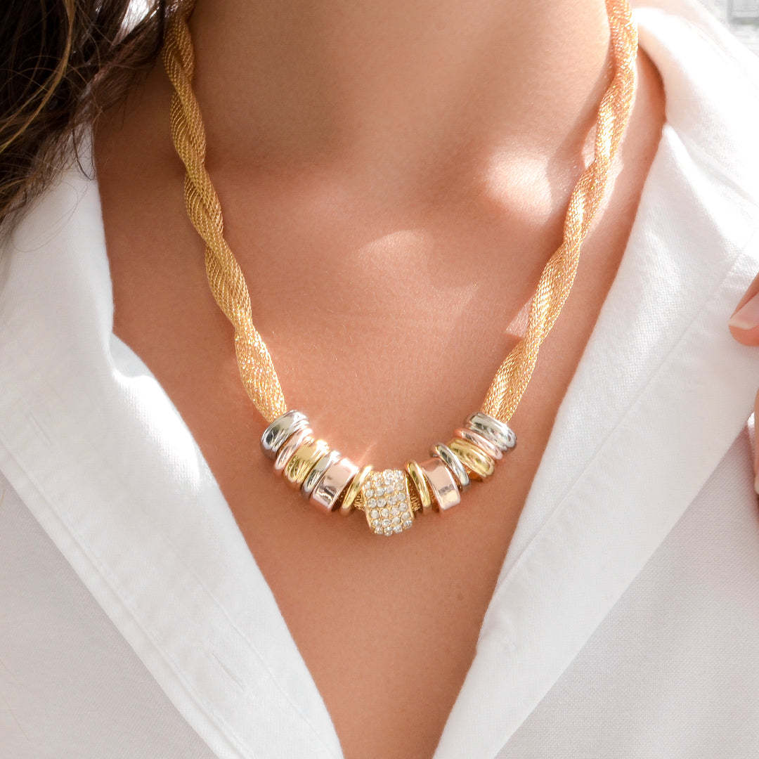 Mother's Day Gift Entwined Gold Metal Set-Engravingift
