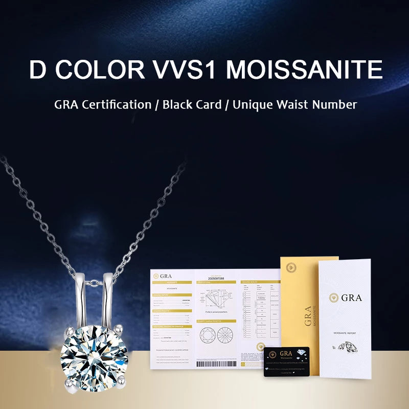 Moissanite Pendant D Color VVS1 Necklace - 1013Bazaar