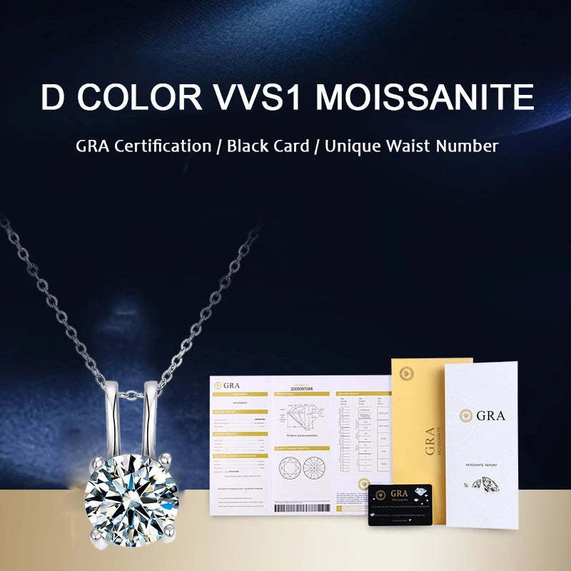 Moissanite Pendant D Color VVS1 Necklace - 1013Bazaar