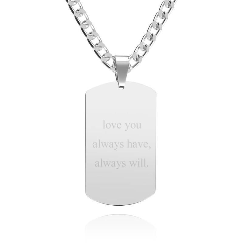 Christmas Gift Square Photo Necklace with Engraving