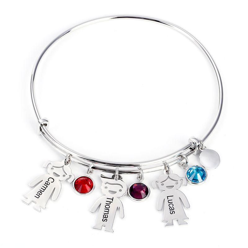 Mother's Day Gift Personalised Delicate Boys And Girls Birthstone Children Kids Bracelet-Engravingift