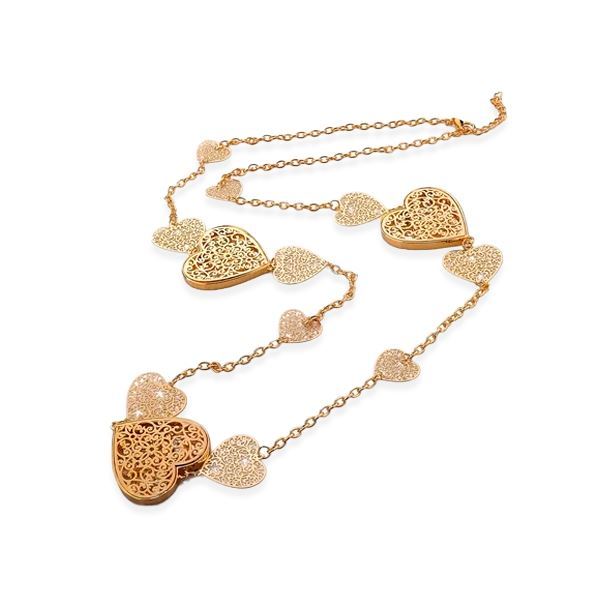 Mother's Day Day Gift Heart Chain Long Necklace with Austrian Crystals-Engravingift