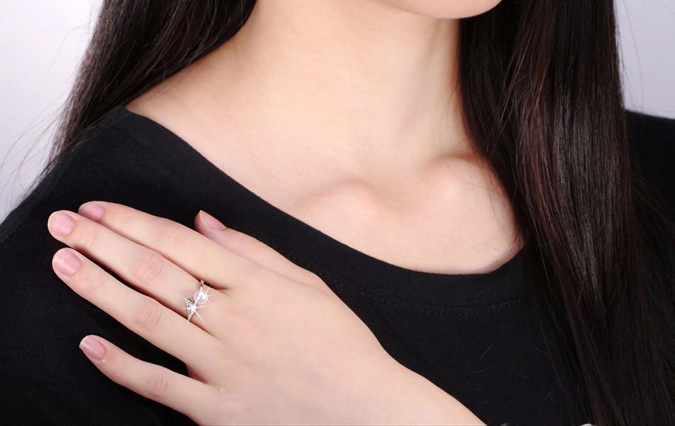 Mother's Day Gift Pearl Wave Sterling Silver Ring-Engravingift