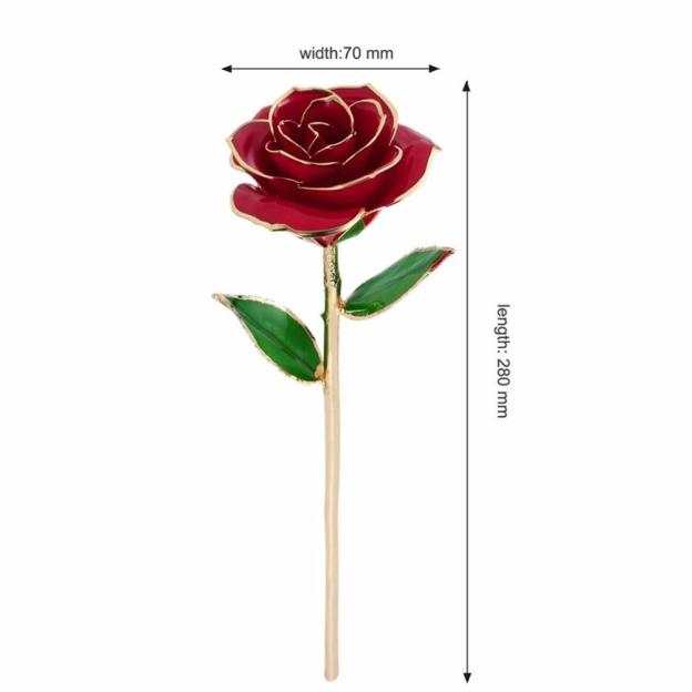 Christmas Gift Preserved 24k Gold Long Stem Immortal Rose (4 colors)