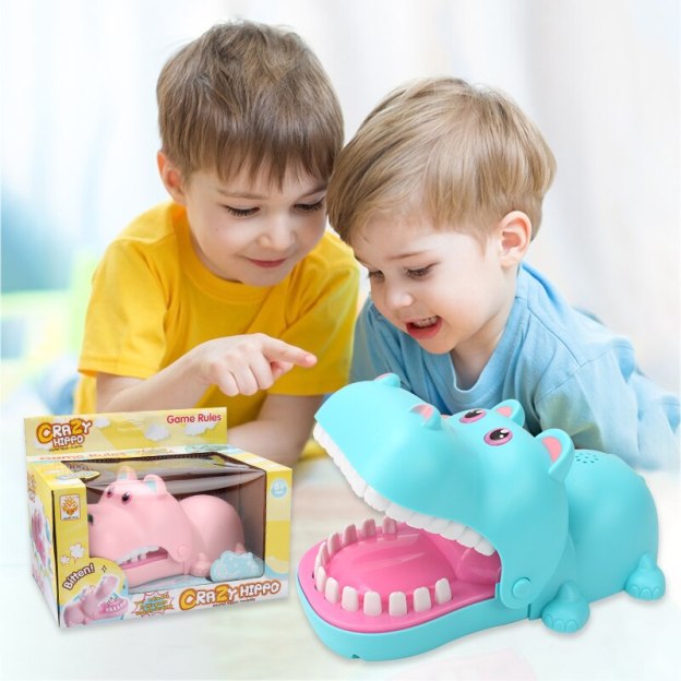 Christmas Gift Funny Teeth Finger Biting Toy Hippo-Engravingift