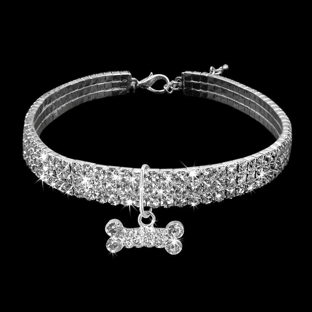 Mother's Day Gift Bling Rhinestone Dog Collar Crystal Puppy-Engravingift
