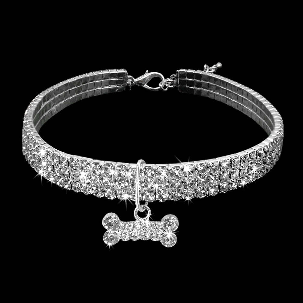 Mother's Day Gift Bling Rhinestone Dog Collar Crystal Puppy-Engravingift