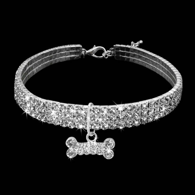 Mother's Day Gift Bling Rhinestone Dog Collar Crystal Puppy-Engravingift