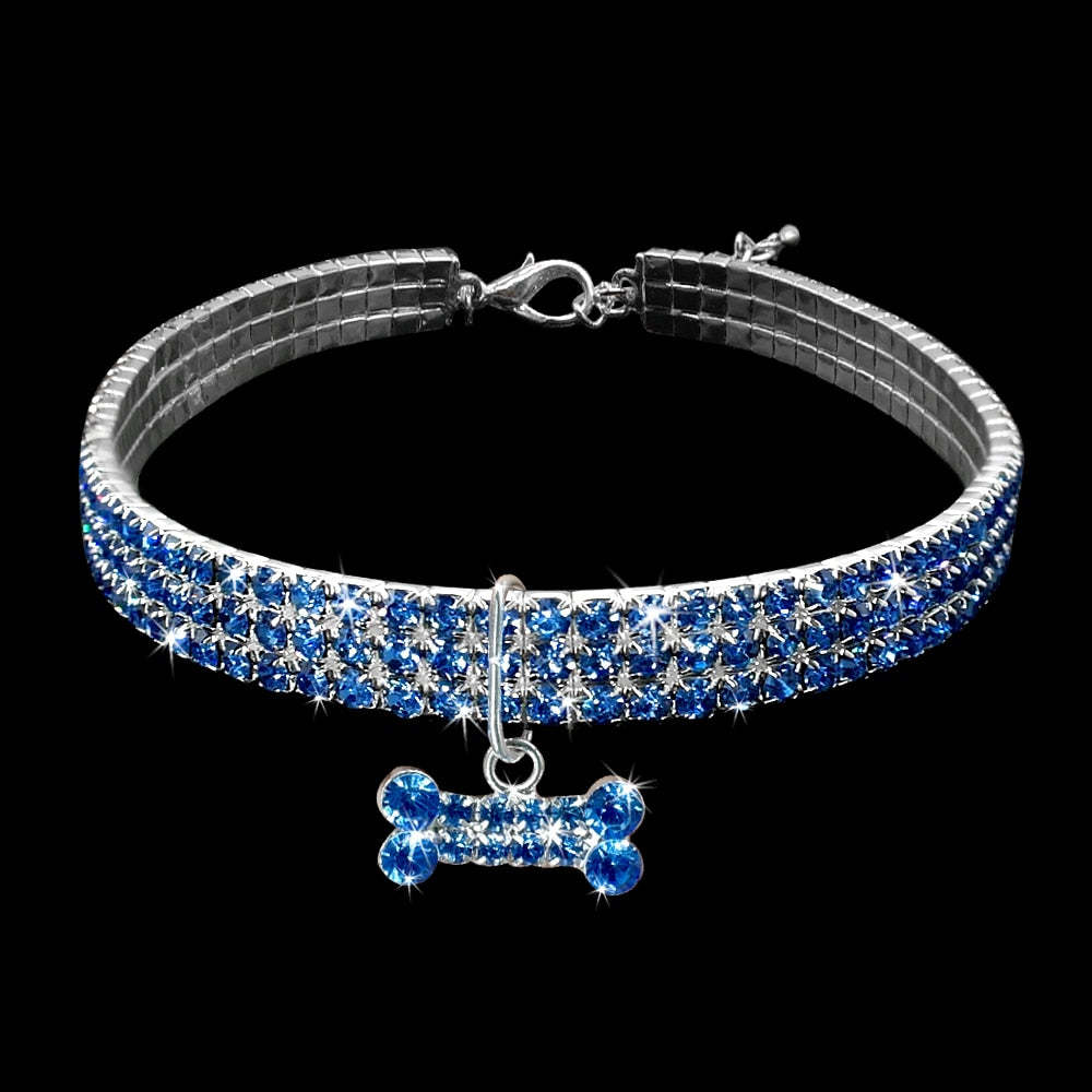 Mother's Day Gift Bling Rhinestone Dog Collar Crystal Puppy-Engravingift