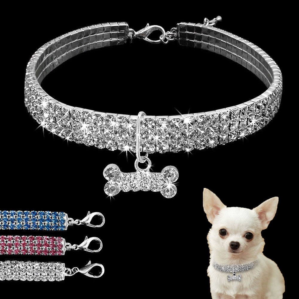 Mother's Day Gift Bling Rhinestone Dog Collar Crystal Puppy-Engravingift
