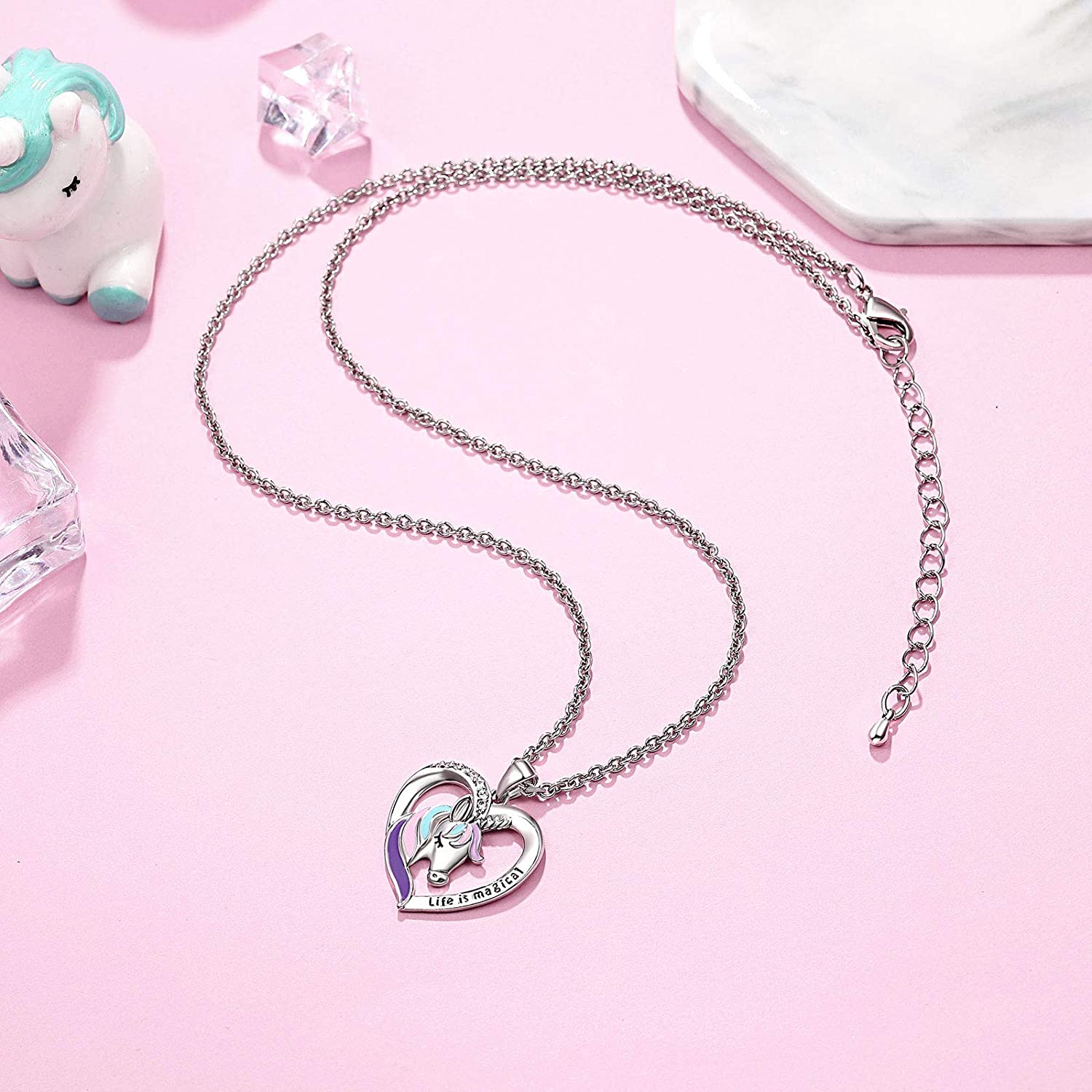 Mother's Day Gift Personalized Rainbow Unicorn Necklace-Engravingift