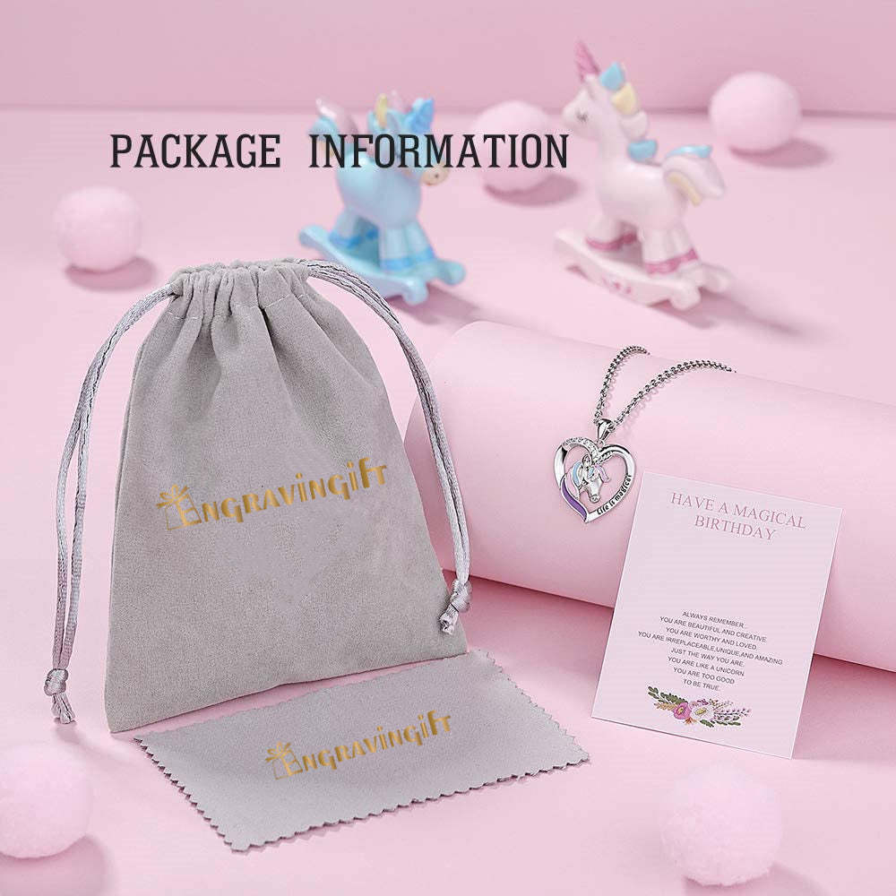 Mother's Day Gift Personalized Rainbow Unicorn Necklace-Engravingift