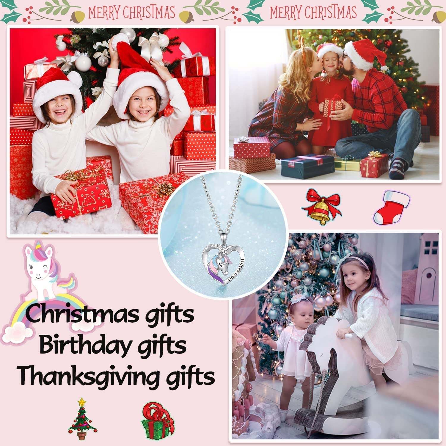 Mother's Day Gift Personalized Rainbow Unicorn Necklace-Engravingift