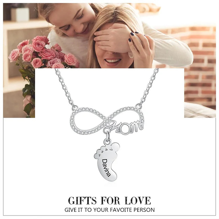 Infinity Baby Feet Necklace