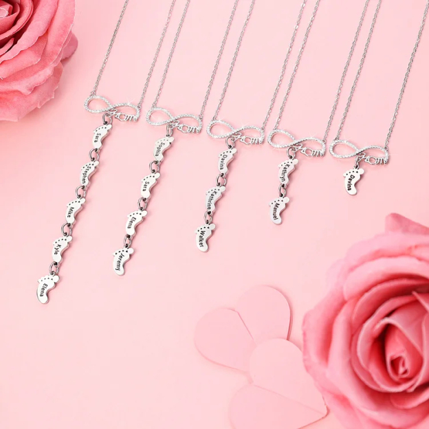 Infinity Baby Feet Necklace