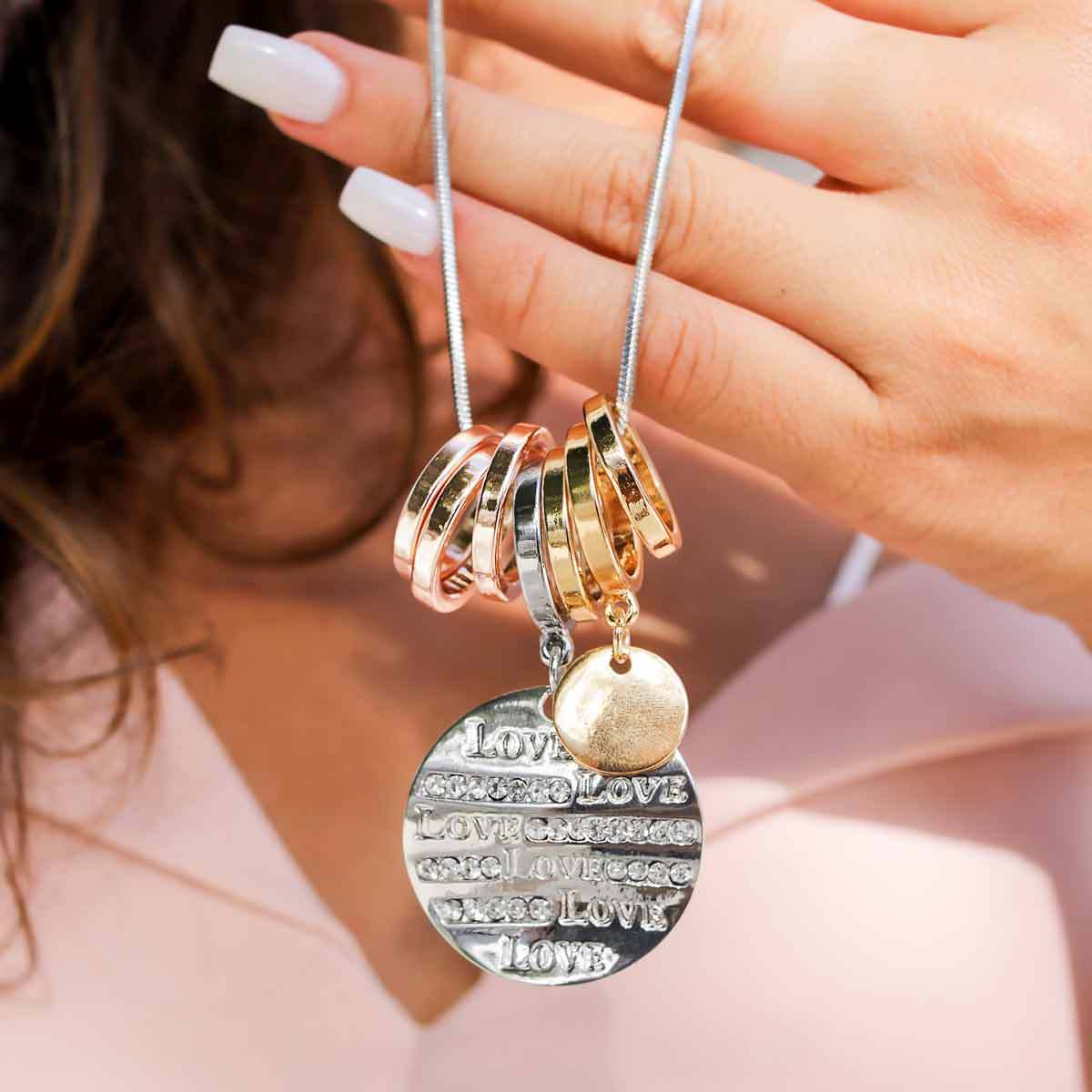 Mother's Day Gift Love Crystal Tag Necklace-Engravingift
