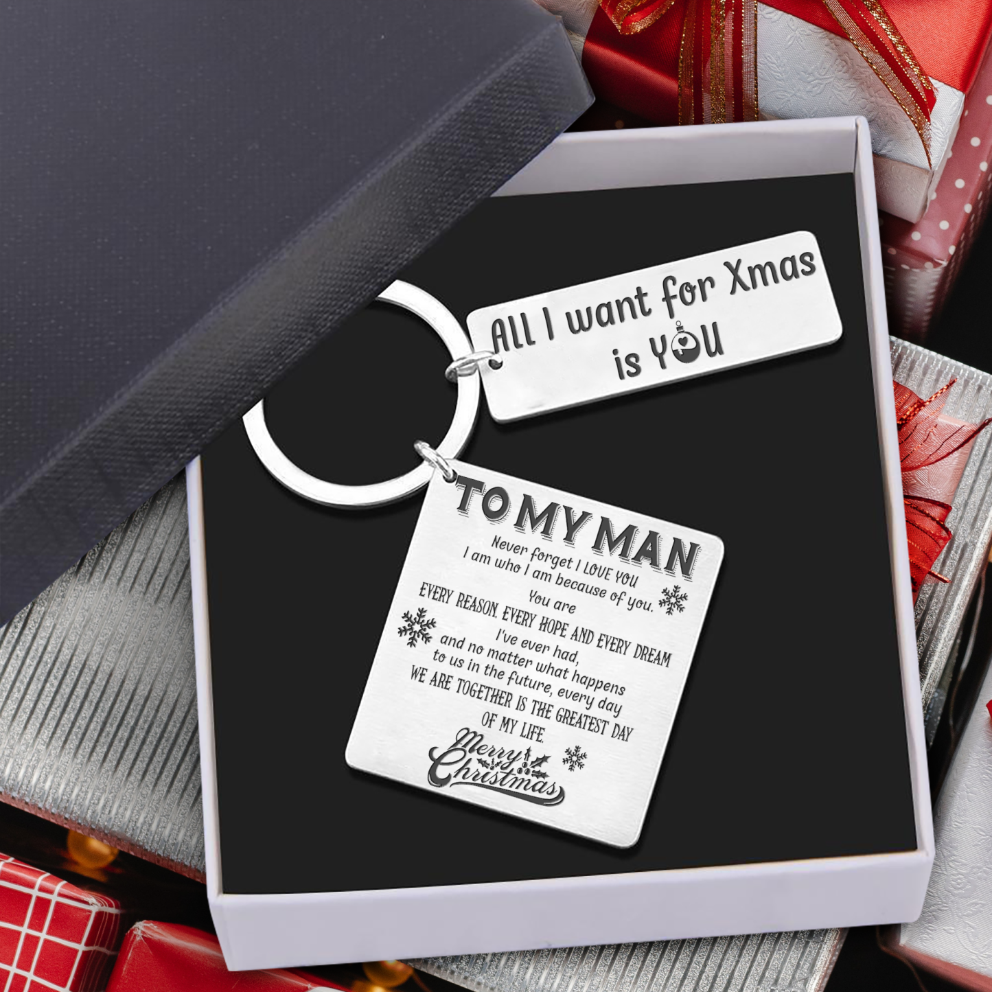 Father's Day Gift Calendar Keychain - Family - To My Man - We Are Together Is The Greatest Day Of My Life-Engravingift