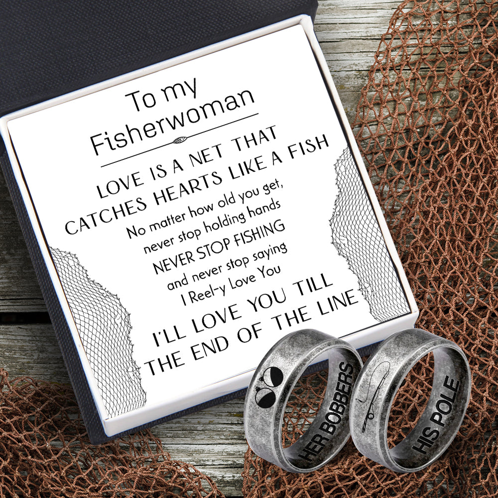 Mother's Day Gift  Fishing Couple Ring - Fishing - To My Fisherwoman - I Reel-y Love You-Engravingift