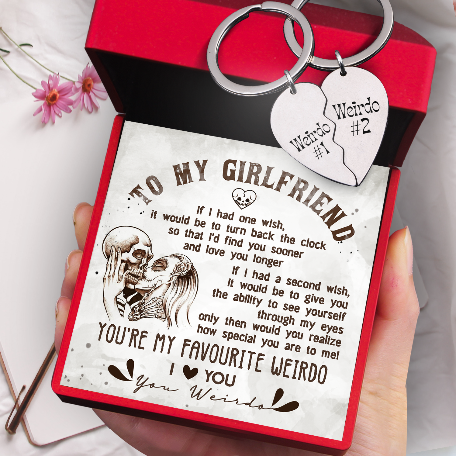 Mother's Day Gift Heart Puzzle Keychain - Skull - To My Girlfriend - How Special You Are To Me-Engravingift
