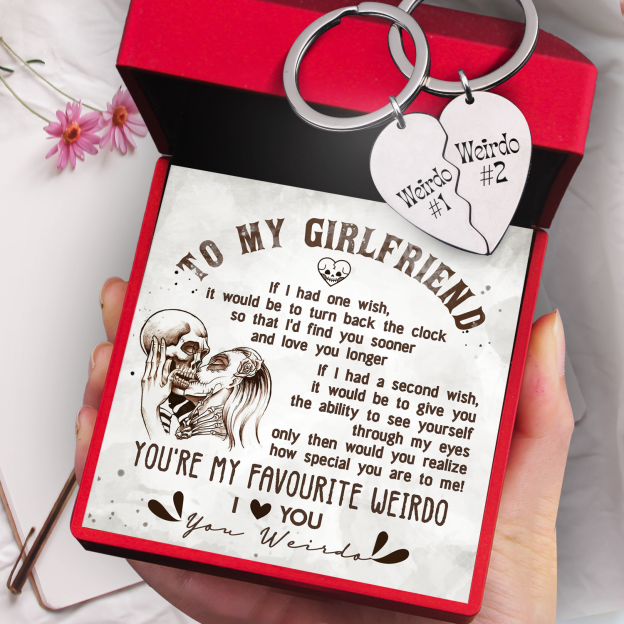 Mother's Day Gift Heart Puzzle Keychain - Skull - To My Girlfriend - How Special You Are To Me-Engravingift