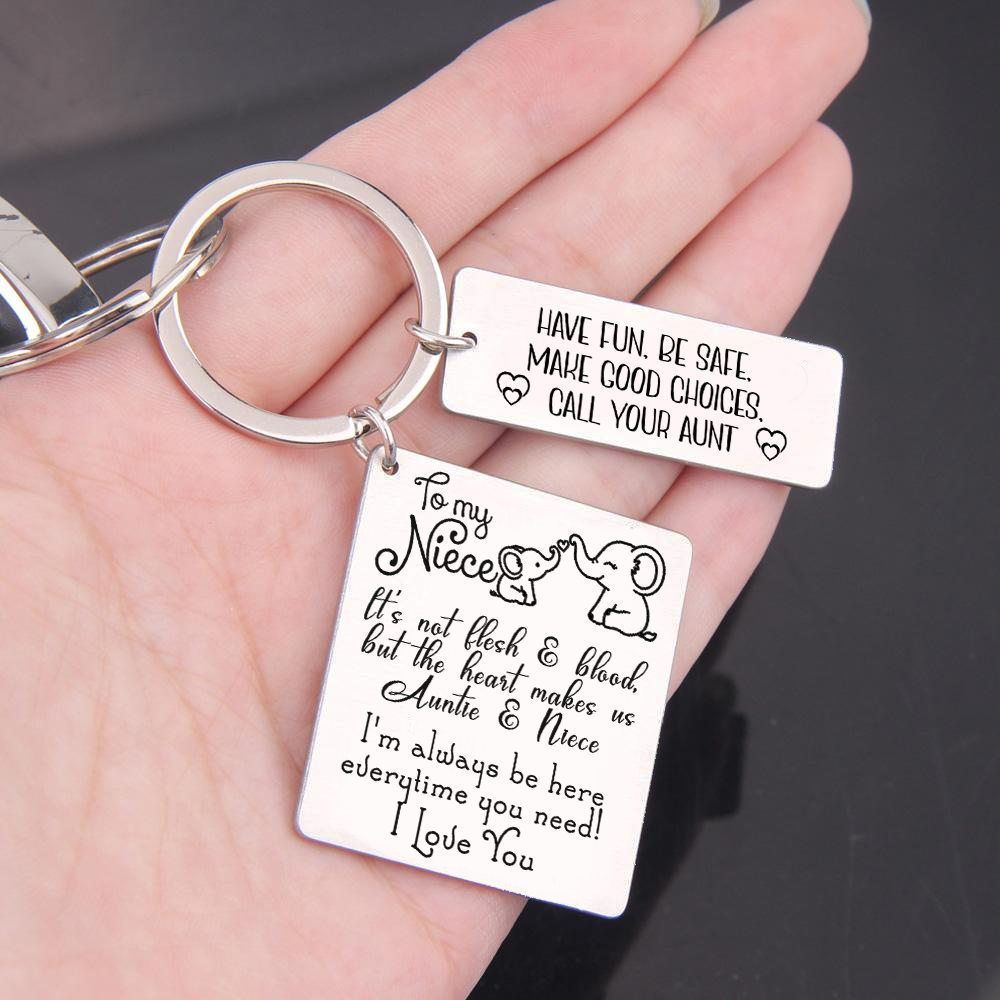Mother's Day Gift Calendar Keychain - Family - To My Niece - The Heart Makes Us Auntie & Niece-Engravingift