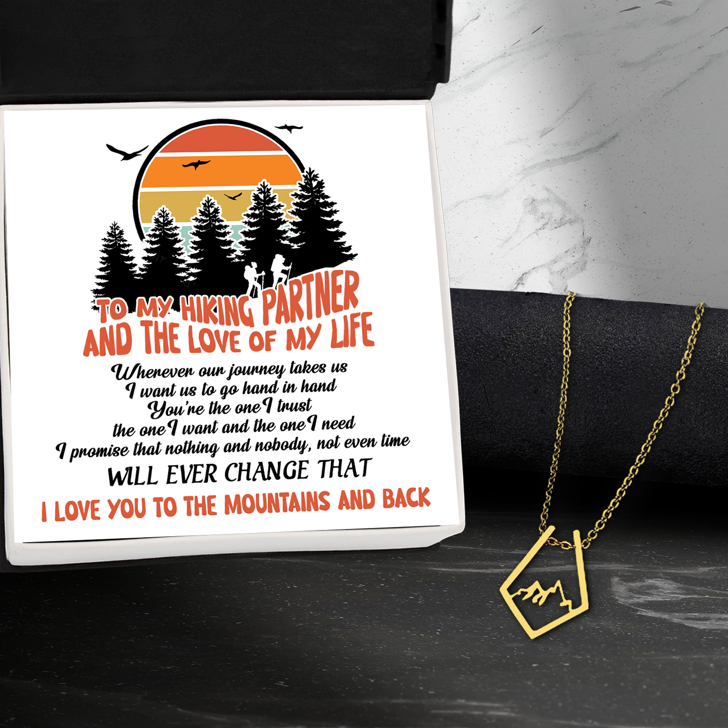 Mother's Day Gift Mountain Peak Necklace - Hiking - To My Hiking Partner - You're The One I Trust-Engravingift