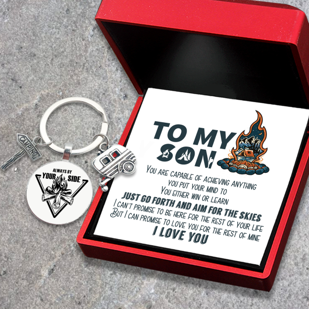 Christmas Gift Camping Keychain - Camping - To My Son - Just Go Forth And Aim For The Skies
