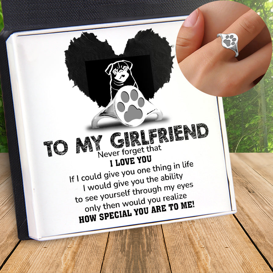 Mother's Day Gift Oval Ring - Pug - My Girlfriend - How Special You Are To Me!-Engravingift