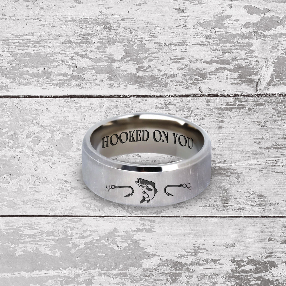 Mother's Day Gift Mother's Day gift Fishing Ring - Fishing - To My Man - I'll Love You Till The End Of The Line-Engravingift