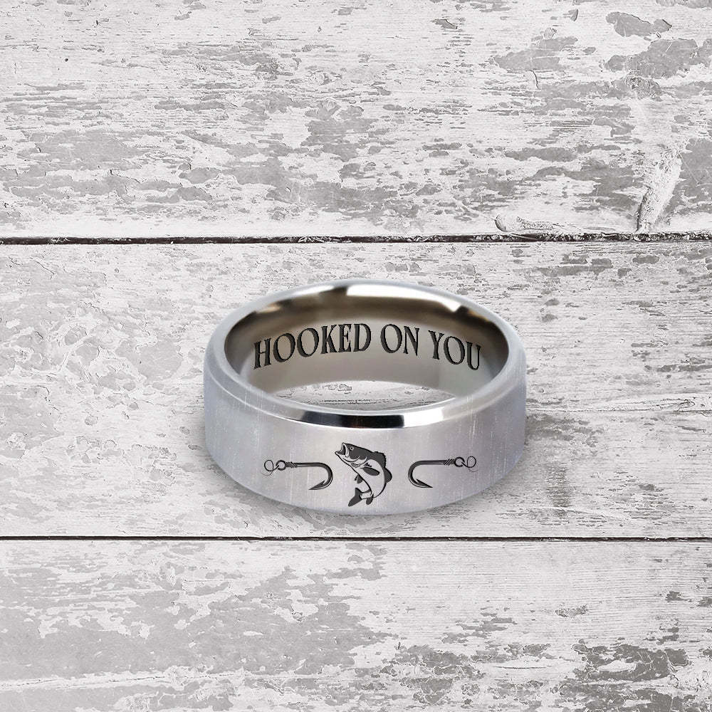 Mother's Day Gift Mother's Day gift Fishing Ring - Fishing - To My Man - I'll Love You Till The End Of The Line-Engravingift
