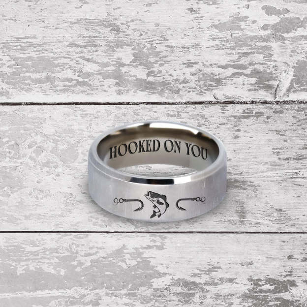Mother's Day Gift Mother's Day gift Fishing Ring - Fishing - To My Man - I'll Love You Till The End Of The Line-Engravingift