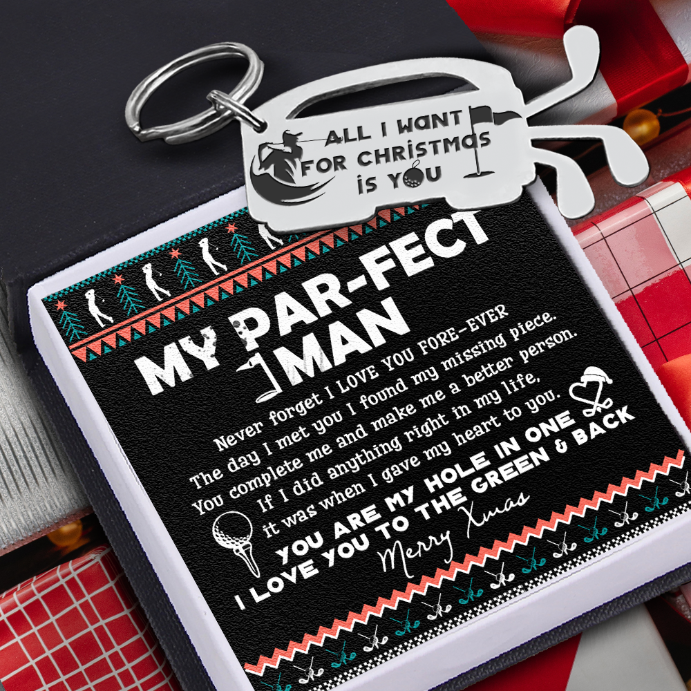 Mother's Day Day Gift Mother's Day Day gift Golf Club Bag Keychain - Golf - To My Par-Fect Man - I Gave My Heart To You-Engravingift