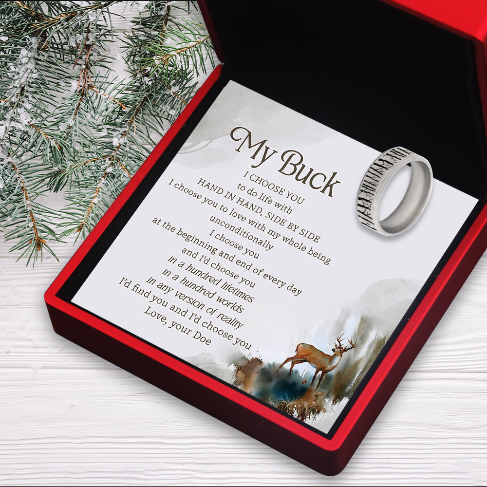Mother's Day gift Forest Ring - Hunting - To My Buck - Hand In Hand, Side By Side